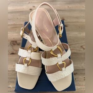 Cole Haan Lyanna Sandals, 7 1-2, Oat Lizard Print Leather, see note **